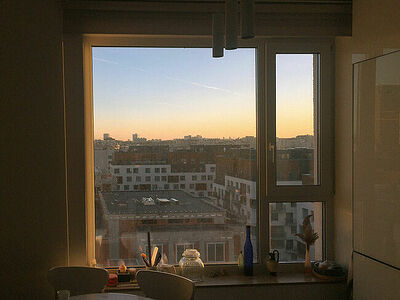 Sunset in the living room of my parents apartment.  May 2025. Yekaterinburg. Russia.