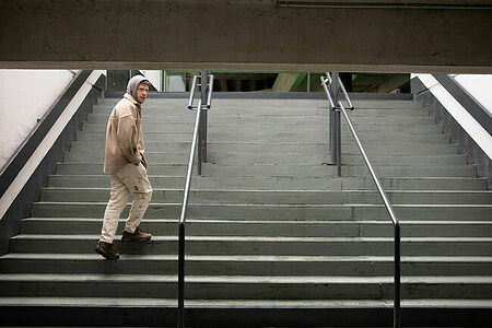 Vasily outside walking, Noisy-le-Grand, France. March 2025.
