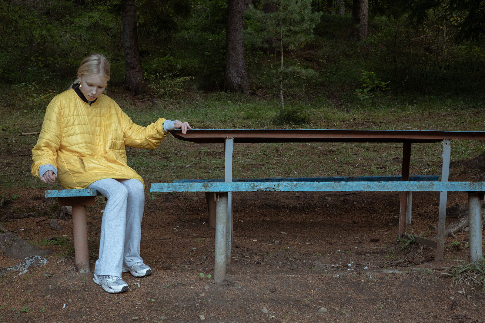 Masha resting after walk int he woods. October 2025. Borjomi, Georgia.